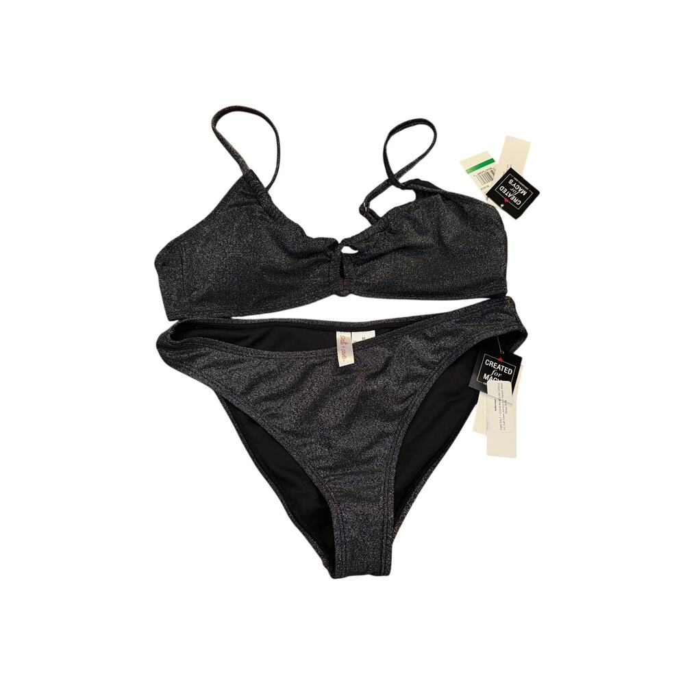New salt & cover black shimmer bikini sz M/L